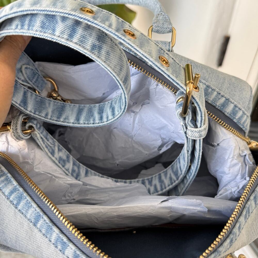 NWT Coach Rowan Large Satchel In Loved Denim CDY75 - Picture 8 of 12